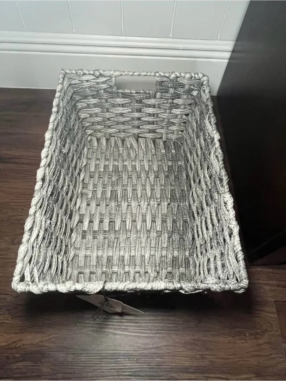 RGI Woven like Decorative Storage Basket in Gray indoor/outdoor. 14 W 9 1/2 D